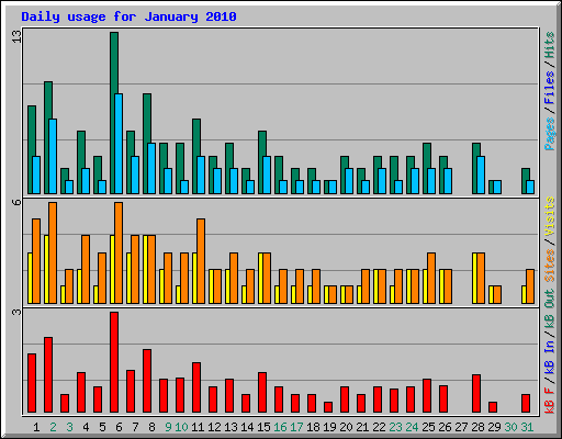 Daily usage for January 2010