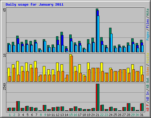 Daily usage for January 2011