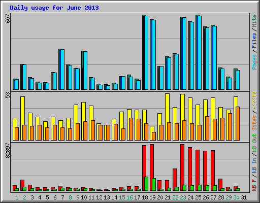 Daily usage for June 2013