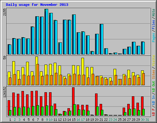 Daily usage for November 2013