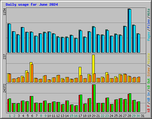 Daily usage for June 2024