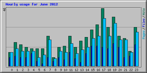 Hourly usage for June 2012