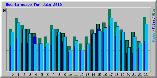 Hourly usage for July 2012