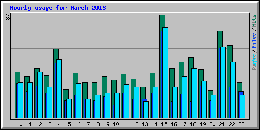Hourly usage for March 2013