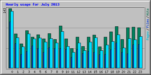 Hourly usage for July 2013