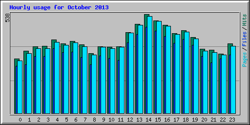 Hourly usage for October 2013