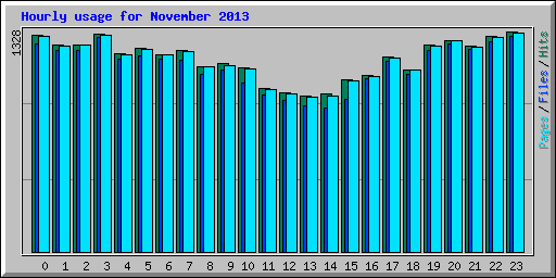 Hourly usage for November 2013
