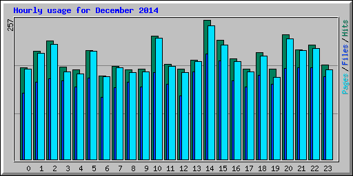 Hourly usage for December 2014