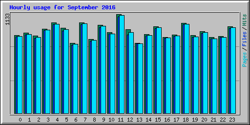Hourly usage for September 2016