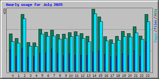Hourly usage for July 2025