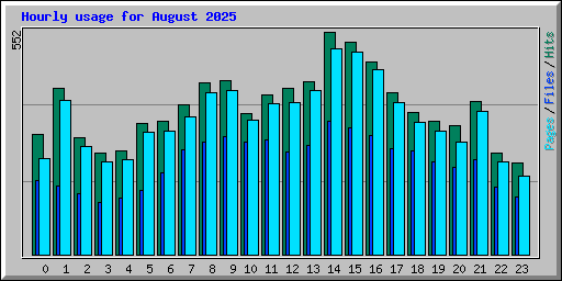 Hourly usage for August 2025