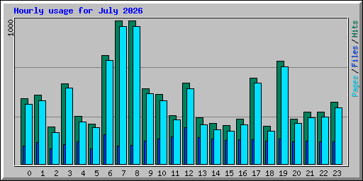 Hourly usage for July 2026