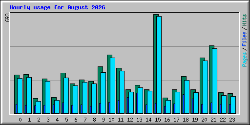 Hourly usage for August 2026